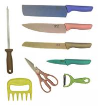 Facas Em Inóx Profissional Luxo Pra Churrasco Cozinha Cores