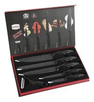 Facas Kit 6pcs Cozinha Todos Os Cortes Antibacterial Churrasco Profissional