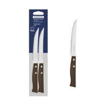 Facas Para Churrasco Tramontina Tradicional 02 Peças Aço Inox Com Fio Microserrilhado E Cabos De