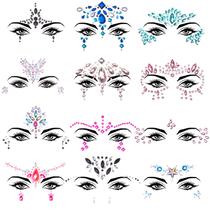 Face Jewels SIQUK Mermaid Face Gems Tatuagens de strass x12 Face Jewels SIQUK Mermaid Face Gems Tatuagens de strass x12