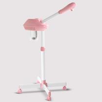 Face Steamer on Wheel Vaporizador facial profissional de ozônio para limpeza facial profunda rosa