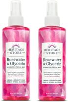 Facial Mist HERITAGE STORE Água de rosas e glicerina 240 mL x 2