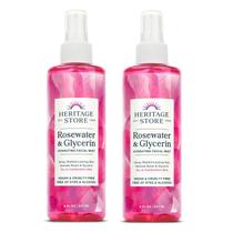 Facial Mist Heritage Store, pacote com 2 unidades de água de rosas e glicerina, 240 ml