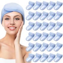Facial Spa Headband Hoteam, pacote com 30 unidades para mulheres, poliéster azul Facial Spa Headband Hoteam, pacote com 30 unidades para mulheres, poliéster azul