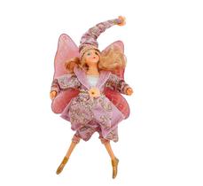 Fada Clara Vestido Bordado Gliter Rosa e Prata Natal 30cm - Magizi