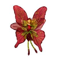 Fadas Borboletas Decorativas Vermelha e Azul - 15 cm