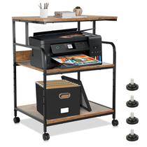 FAHKNS Soporte para Impresora de 3 Niveles con Ruedas 60x48x75 cm Marrón