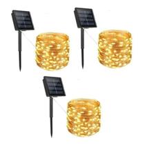 Fairy Light Garland 200 LED de 20 m com energia solar - pacote com 3