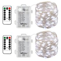 Fairy Lights BXROIU 2 operados por bateria de 5 m 50 LEDs com controle remoto