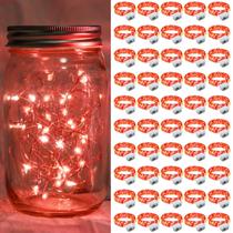 Fairy Lights chzk Red 7 pés e 20 LED Twinkle String, pacote com 50