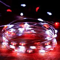 Fairy Lights EXF vermelho e branco 16m 50 LED operado por bateria
