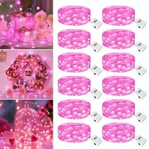 Fairy Lights Fairdeer 20 LED de 7 pés operado por bateria, pacote com 12 unidades rosa Fairy Lights Fairdeer 20 LED de 7 pés operado por bateria, pacote com 12 unidades rosa