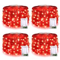 Fairy Lights JMEXSUSS 50 LED vermelho operado por bateria de 5 m