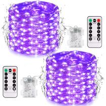 Fairy Lights JMEXSUSS Purple 400 LED de 132 pés com controle remoto, pacote com 2