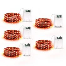 Fairy Lights Minetom 20 LED operado por bateria, 7 pés, pacote com 5 unidades, laranja Fairy Lights Minetom 20 LED operado por bateria, 7 pés, pacote com 5 unidades, laranja