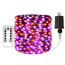 Fairy Lights RESNICE 400FT 1200 LED roxo e laranja