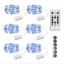 Fairy Lights SINAMER 20 LEDs azuis alimentados por bateria 7 pés e 6 unidades Fairy Lights SINAMER 20 LEDs azuis alimentados por bateria 7 pés e 6 unidades