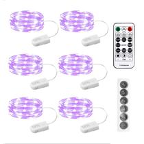 Fairy Lights SINAMER Purple, alimentado por bateria, 7 pés, 20 LEDs, 6 unidades Fairy Lights SINAMER Purple, alimentado por bateria, 7 pés, 20 LEDs, 6 unidades