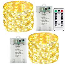 Fairy Lights YIQU operado por bateria com controle remoto, pacote com 2 unidades, branco quente Fairy Lights YIQU operado por bateria com controle remoto, pacote com 2 unidades, branco quente