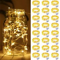 Fairy Lights ZGWJ 20 LED operado por bateria, 7 pés, pacote com 24 unidades, branco quente Fairy Lights ZGWJ 20 LED operado por bateria, 7 pés, pacote com 24 unidades, branco quente