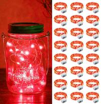 Fairy Lights ZGWJ 20 LED, operado por bateria, 7 pés, pacote com 24 unidades, vermelho Fairy Lights ZGWJ 20 LED, operado por bateria, 7 pés, pacote com 24 unidades, vermelho