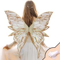 Fairy Wings YKW para mulheres adultas Butterfly Cosplay Gold Fairy Wings YKW para mulheres adultas Butterfly Cosplay Gold