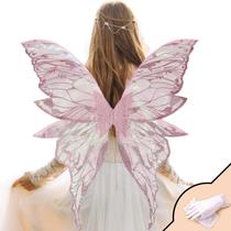 Fairy Wings YKW para mulheres adultas Butterfly Cosplay Pink