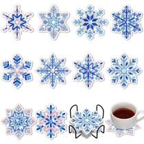 FairySandy 10 unidades de posavasos de arte con diamantes en forma de copo de nieve de 10,5 cm FairySandy 10 unidades de posavasos de arte con diamantes en forma de copo de nieve de 10,5 cm