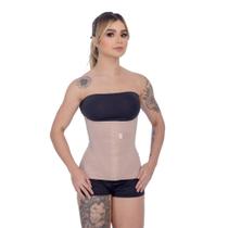 Faixa abdominal com 12 barbatanas e colchetes - Corpo Pele Cor:PretoTamanho:P
