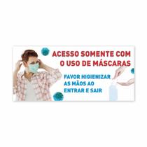 Faixa Acesso Somente Com Uso De Máscaras 50X80 Em Lona Faixa Acesso Somente Com Uso De Máscaras 50X80 Em Lona