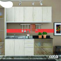 Faixa Adesiva Cozinha Banheiro Pastilhas Vermelho 1m