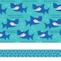 Faixa Adesiva para Quarto de Menino Tubarão Azul 10mx10cm