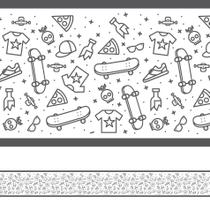 Faixa Adesiva para Quarto de Meninos Skate 10mx10cm Faixa Adesiva para Quarto de Meninos Skate 10mx10cm
