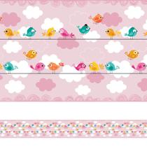 Faixa Adesiva Passarinho Fio para Quarto de Menina 6mx15cm