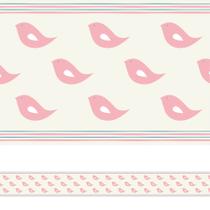 Faixa Adesiva Passarinho Rosa para Quarto de Meninas 6mx15cm