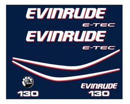 Faixa Adesivo Motor Evinrude 130 E-tec - Capô Azul Faixa Adesivo Motor Evinrude 130 E-tec - Capô Azul