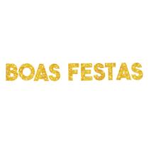 Faixa Ano Novo Boas Festas Glitter Dourado - 01 unid