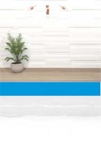 Faixa Autocolante para borda de piscina 1mx20cm 12und azul e verde liso