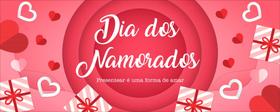 Faixa Banner em Lona Dia dos Namorados Rosa Presente - 200x080cm - Fabrika de Festa