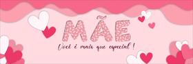 Faixa Banner em Lona Feliz Dia das Mães Melhor Mãe do Mundo Flores Borboleta - 200x080cm