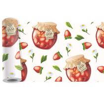 Faixa Border Geleia Morango Frutas Adesivo Cozinha Kit B219 - Quartinho Decorado