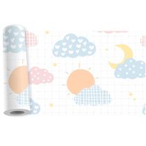 Faixa Border Nuvem Sol Estrelas Infantil Adesivo Kit B101 - Quartinho Decorado