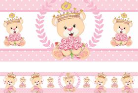 Faixa Border Ursa Quarto Infantil Adesivo Decorativo Kit 5un