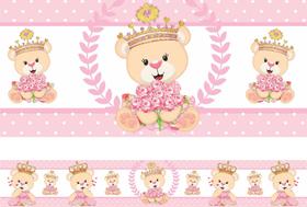 Faixa Border Ursa Quarto Infantil Adesivo Decorativo Kit 5un