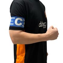 Faixa Braçadeira de Capitão Adulto Ajustável Azul e Branco Dafoca Sports Faixa Braçadeira de Capitão Adulto Ajustável Azul e Branco Dafoca Sports