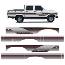 Faixa C20 Deluxe 1995 1996 Adesivo Prata/Vermelho Cab. Dupla