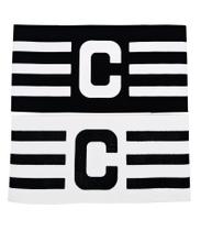 Faixa Capitão Futebol cor Branca e Preta Alvinegra 2 Unidades