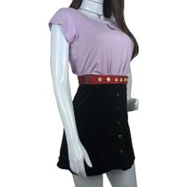 Faixa Cinto Com Elástico Feminino Usar C/ Saia Vestido Bordo