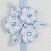 Faixa Com Meia De Seda P/ Bebê - Kanzashi - Modelo Beauty.