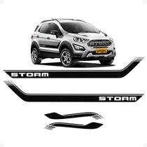 Faixa Compatível C/ Ecosport Storm Completo Adesivo Preto